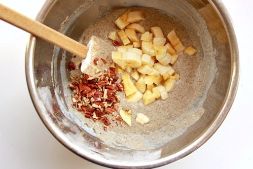 Gluten Free Banana Buckwheat Pancake Batter in a bowl 