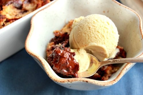 bowl of bread pudding 