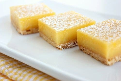lemon bars on a plate 