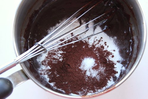 cocoa powder being mixed 