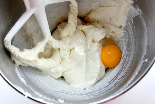 eggs being mixed 