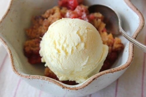 scoop of ginger ice cream in a bowl 