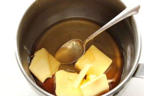butter melting in a pan 