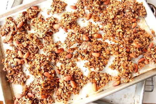 baking tray of granola 