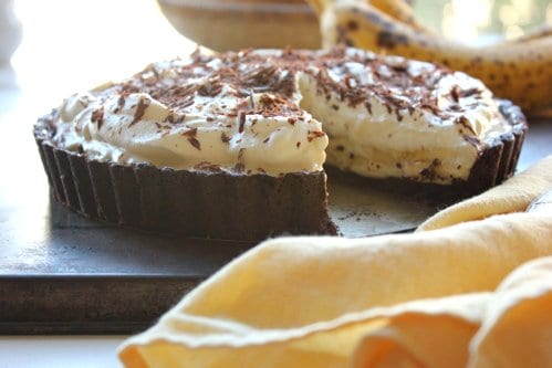 cream tart on a table 