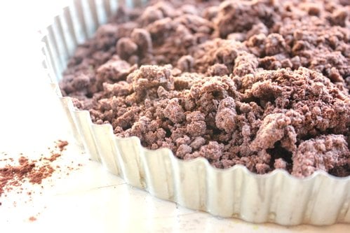 crumble in baking dish 