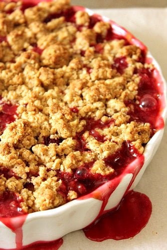 Plum, Rhubarb, and Raspberry Cardamom Crisp • The Bojon Gourmet