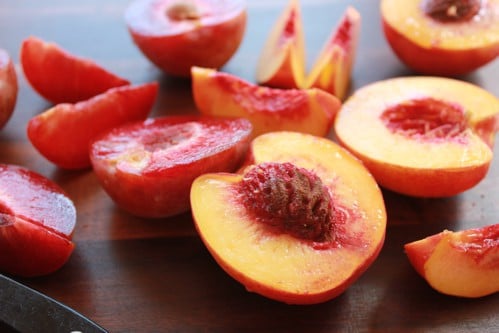 halved nectarines 