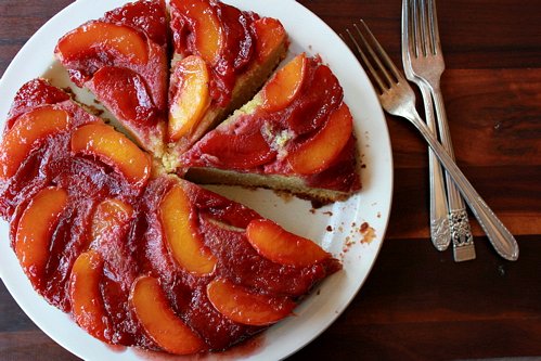 delicious nectarine plum upside down cake 