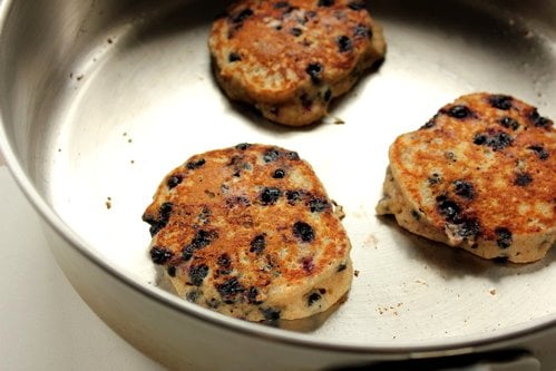 pancakes cooking in a pan 