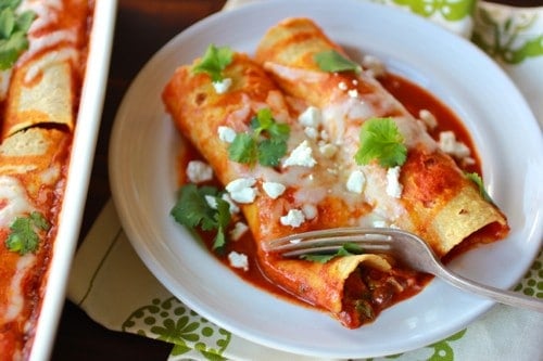 sweet potato and black bean enchiladas