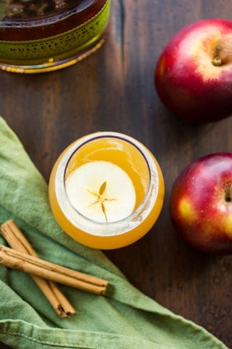 top down shot of apple cider 