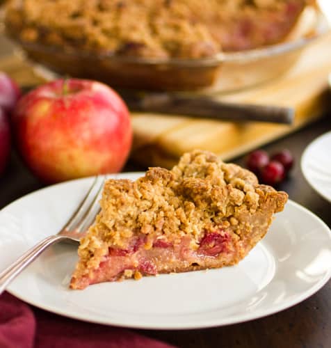 crumble pie with fork 