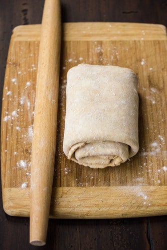 pie dough on a board 