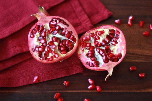 pomegranate halves 