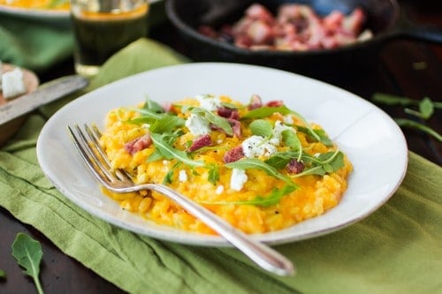 bowl of butternut squash risotto 