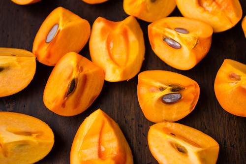 sliced persimmons 