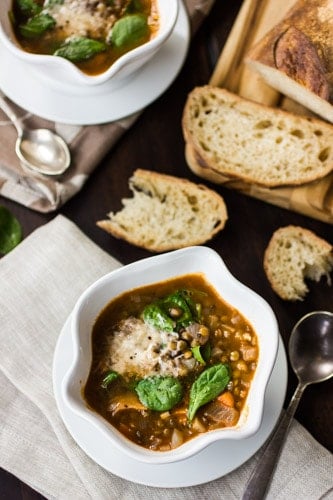 bowls of spinach soup