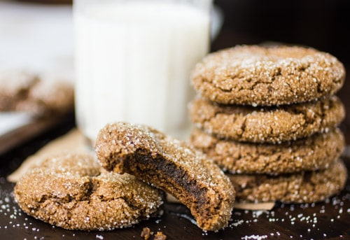 stack of gluten free molasses cookies 
