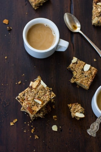 top down shot of dairy free and gluten free breakfast bars 