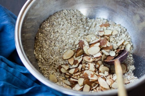 nuts and oats in a bowl 