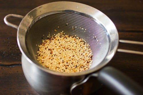 quinoa in a sieve 