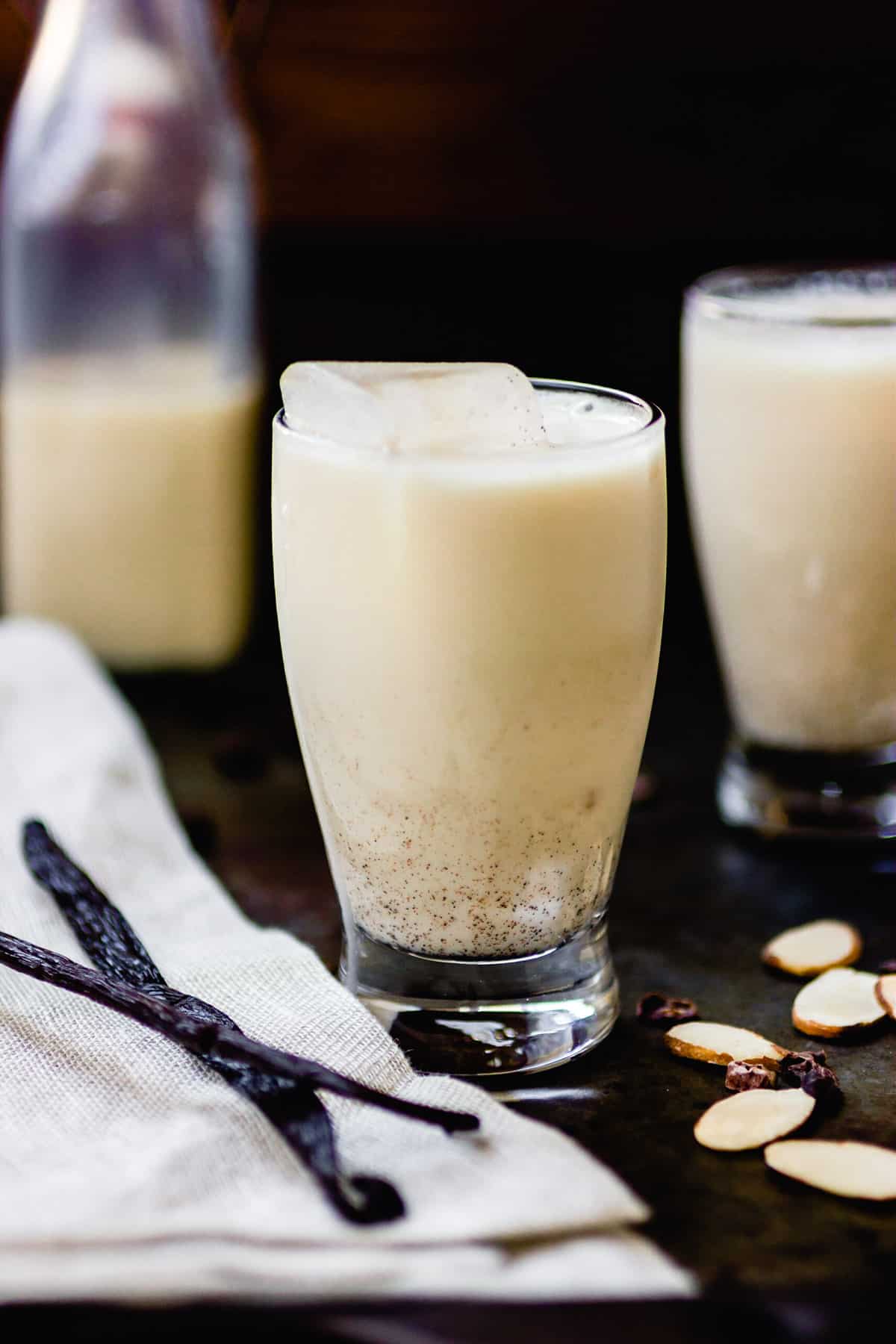 Homemade Irish Cream Liqueur in glasses 