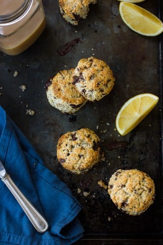 top down shot of chocolate scones 