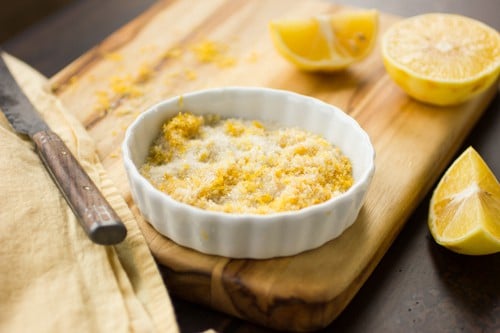 lemon zest in a bowl 