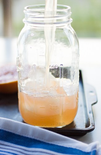 elderflower cocktail poured into a jar 