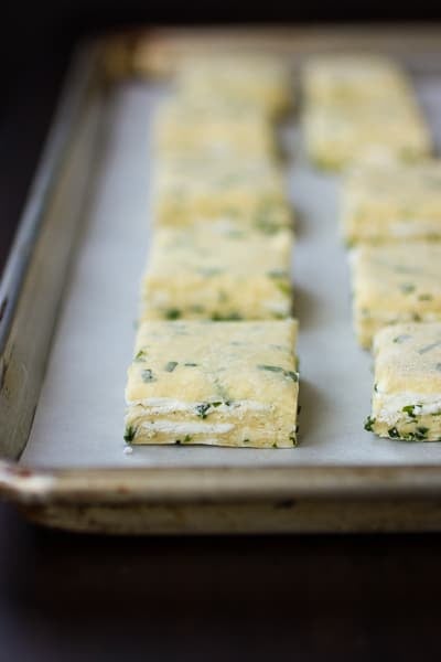 cheese and chive biscuits before baking 