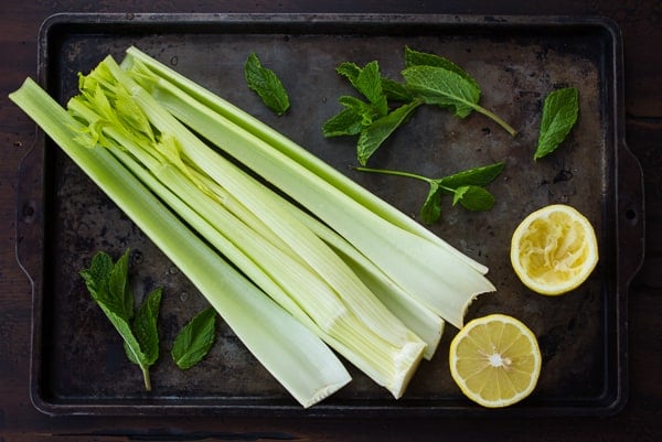 celery on a tray 