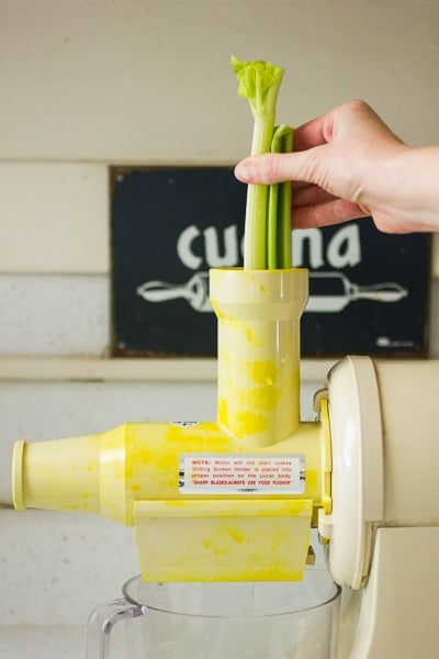 celery in a juicer 