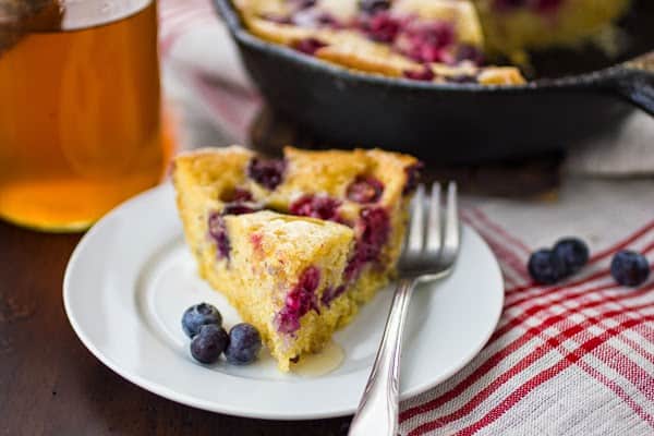 slice of berry custard cornbread