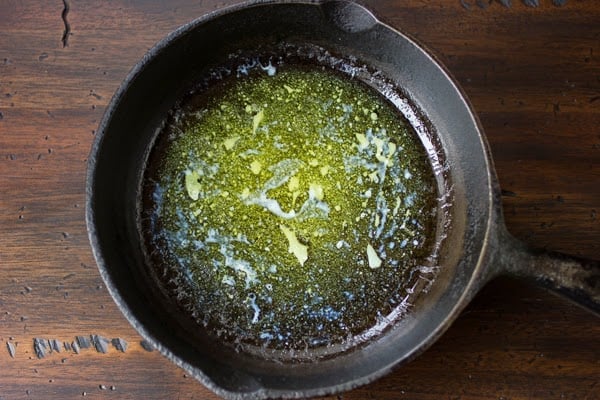 butter melting in a pan