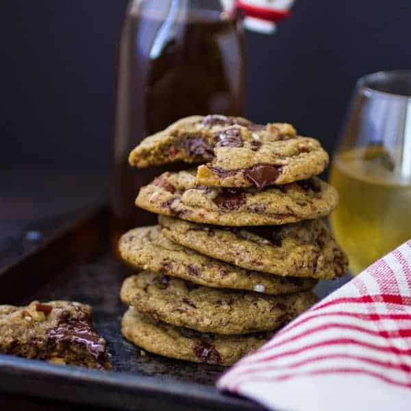 pile of double choc chip cookies