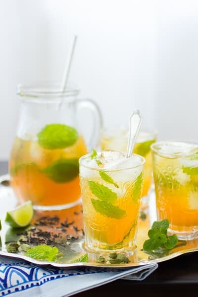 glasses of moroccan mojitos 