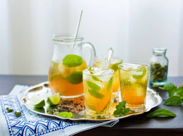 a pitcher of moroccan mojito