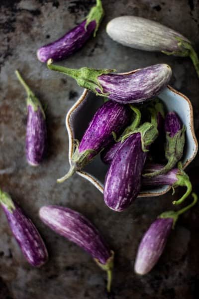 pile of eggplants 