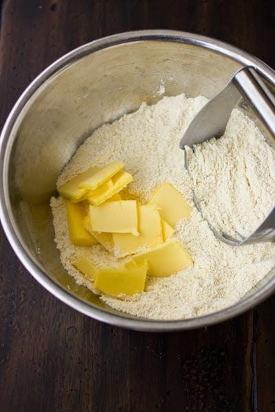 butter and flour in a bowl 