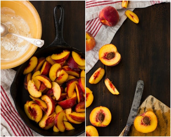 peaches in a skillet 