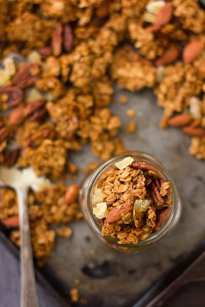 Gingersnap Granola in a jar 