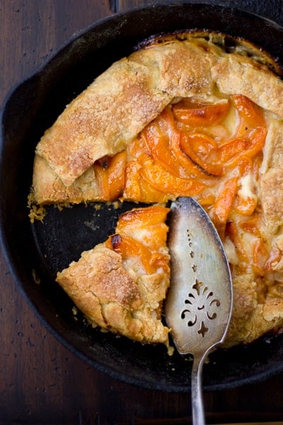 overhead shot of (Gluten-Free!) Late-Season Apricot and Mascarpone Galette