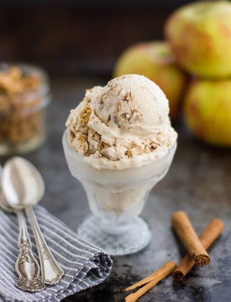 scoop of Bourbon Apple Crisp Ice Cream