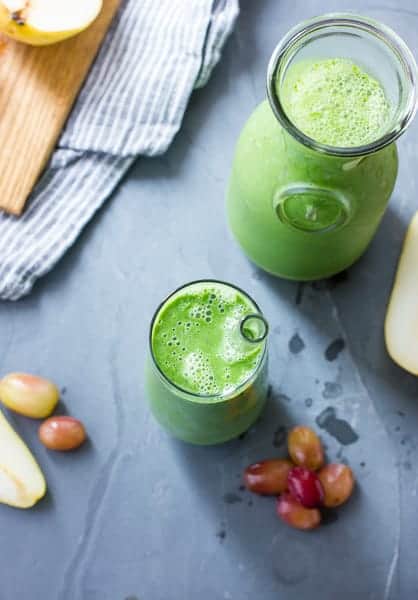 top down shot of fall green smoothie