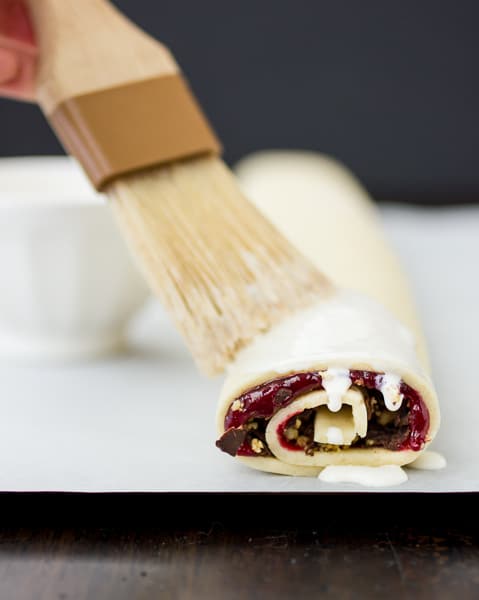 pastry brush on rugelach