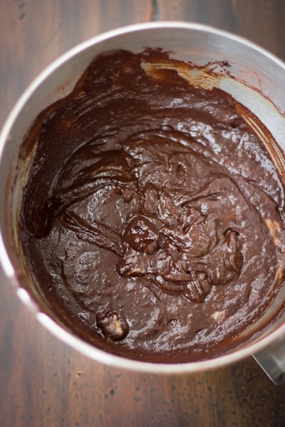 brownie mix in a pot