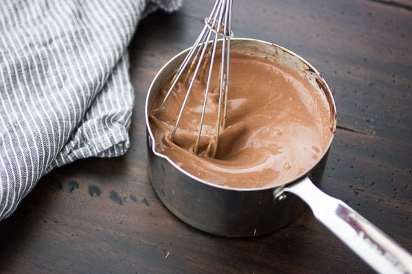 chocolate mix being whisked