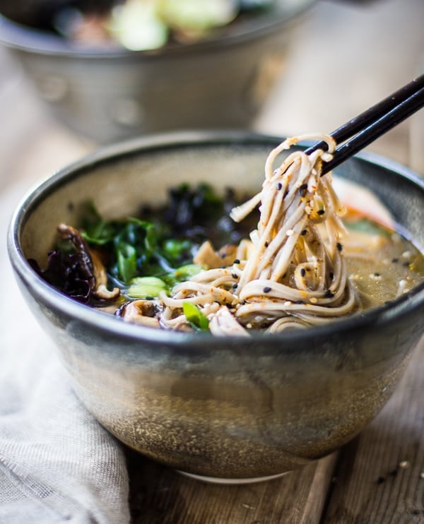 Miso Soba Noodle Soup with Crispy Tofu - Connoisseurus Veg