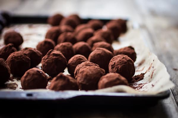 Bergamot Truffles on a baking tray 